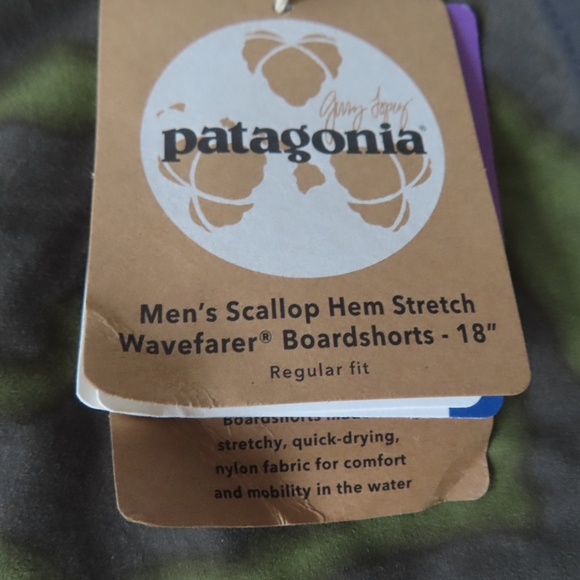patagonia scallop hem stretch wavefarer boardshorts aerial camo  38/18 (39x7.5) - Picture 9 of 10